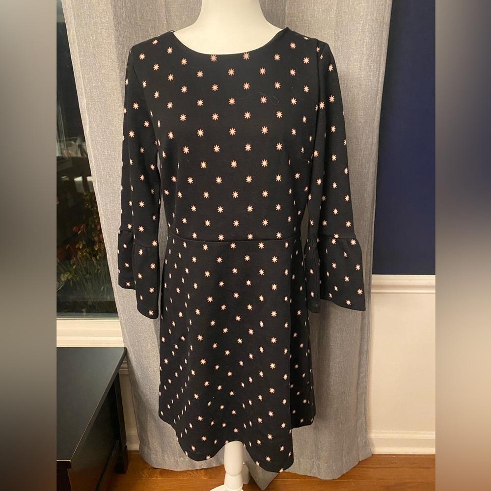 Black dress with tiny flowers